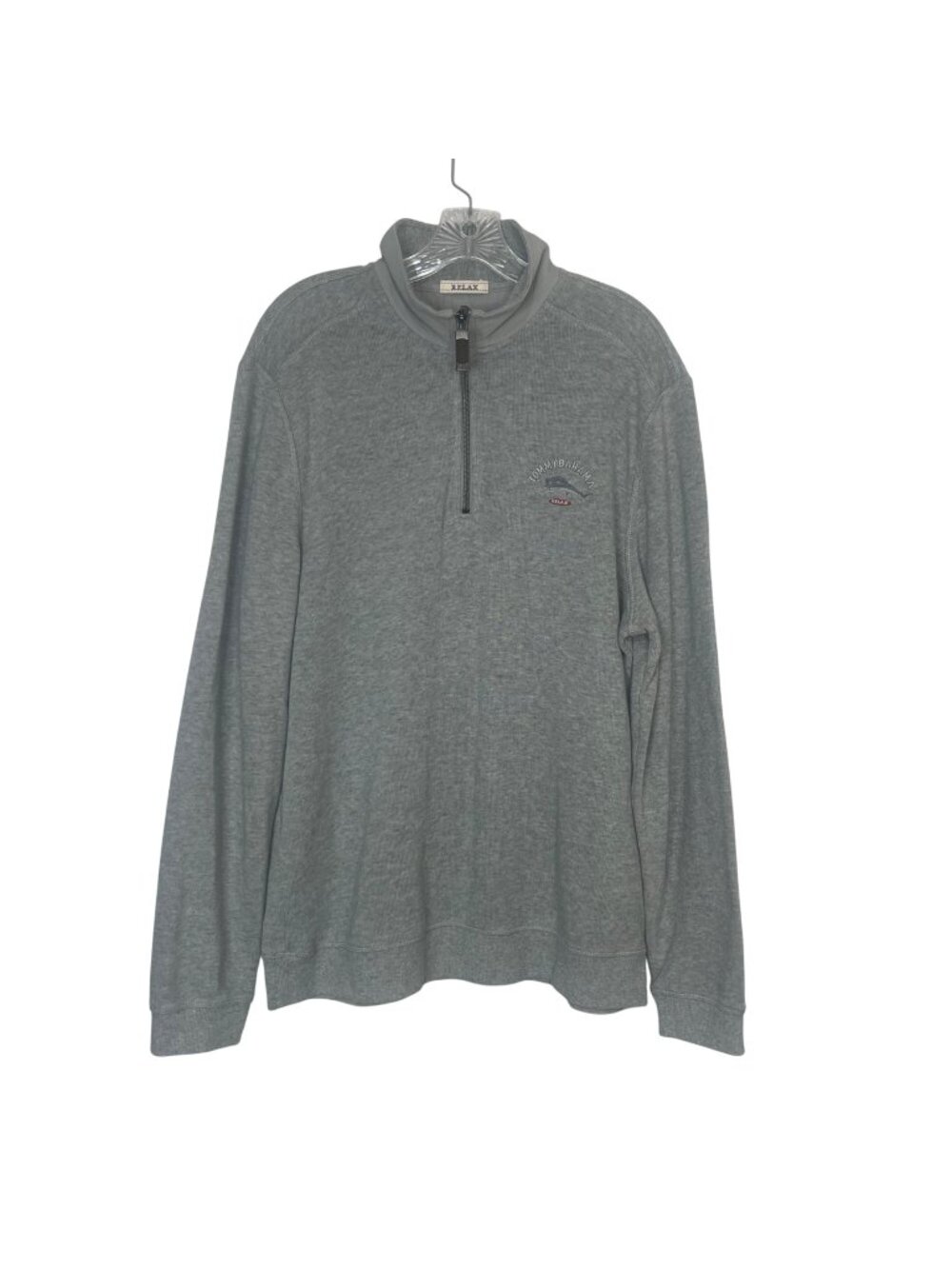 Tommy Bahama Relax 1/4 Zip Shirt Mens Large Gray Pullover